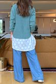 Made in Italy Conrad Body Skim Knit Jumper Sage Marl 